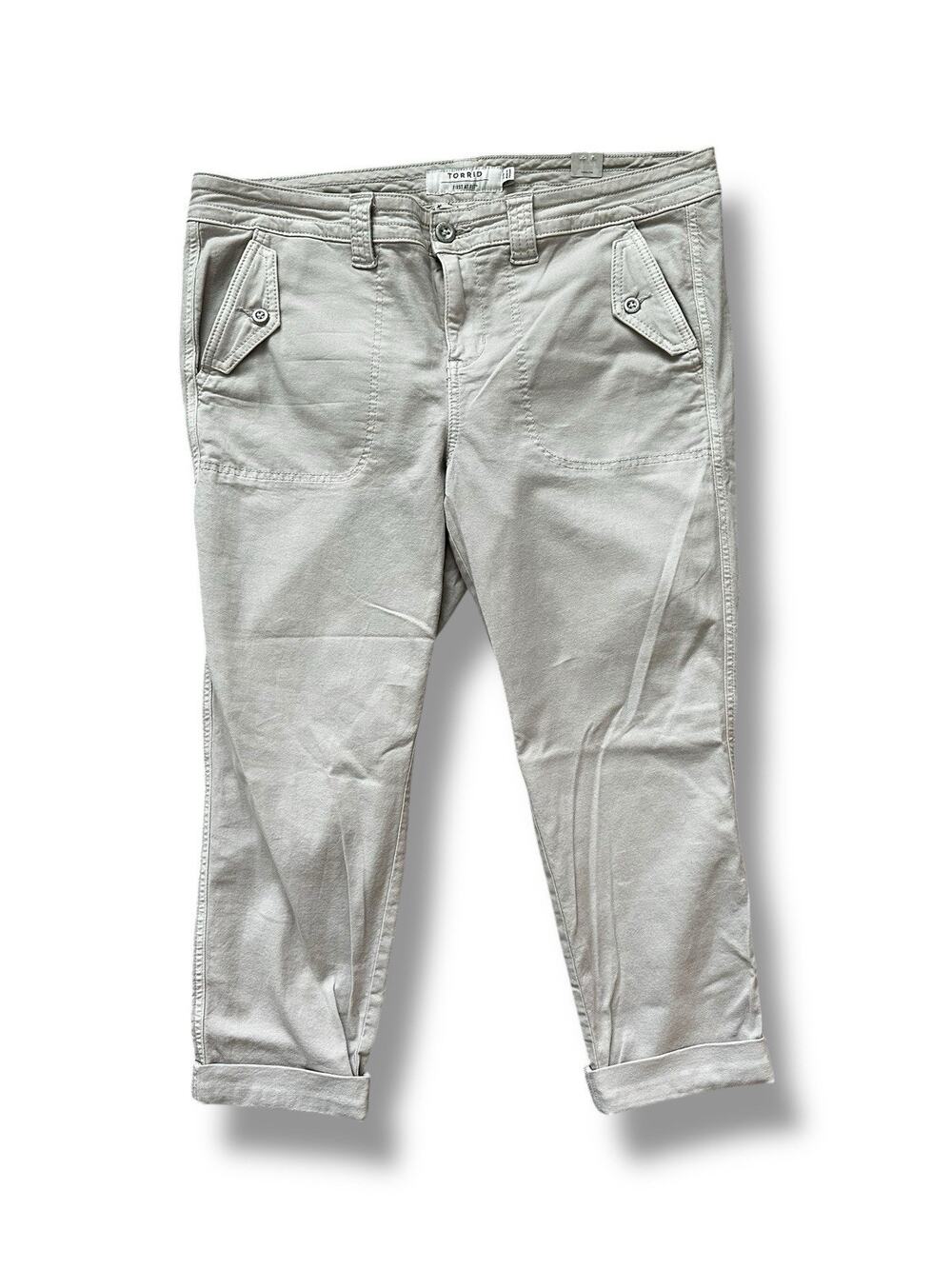 New Torrid Crop Twill Cropped Ankle Military Pants Women’s Plus Khaki Tan 14